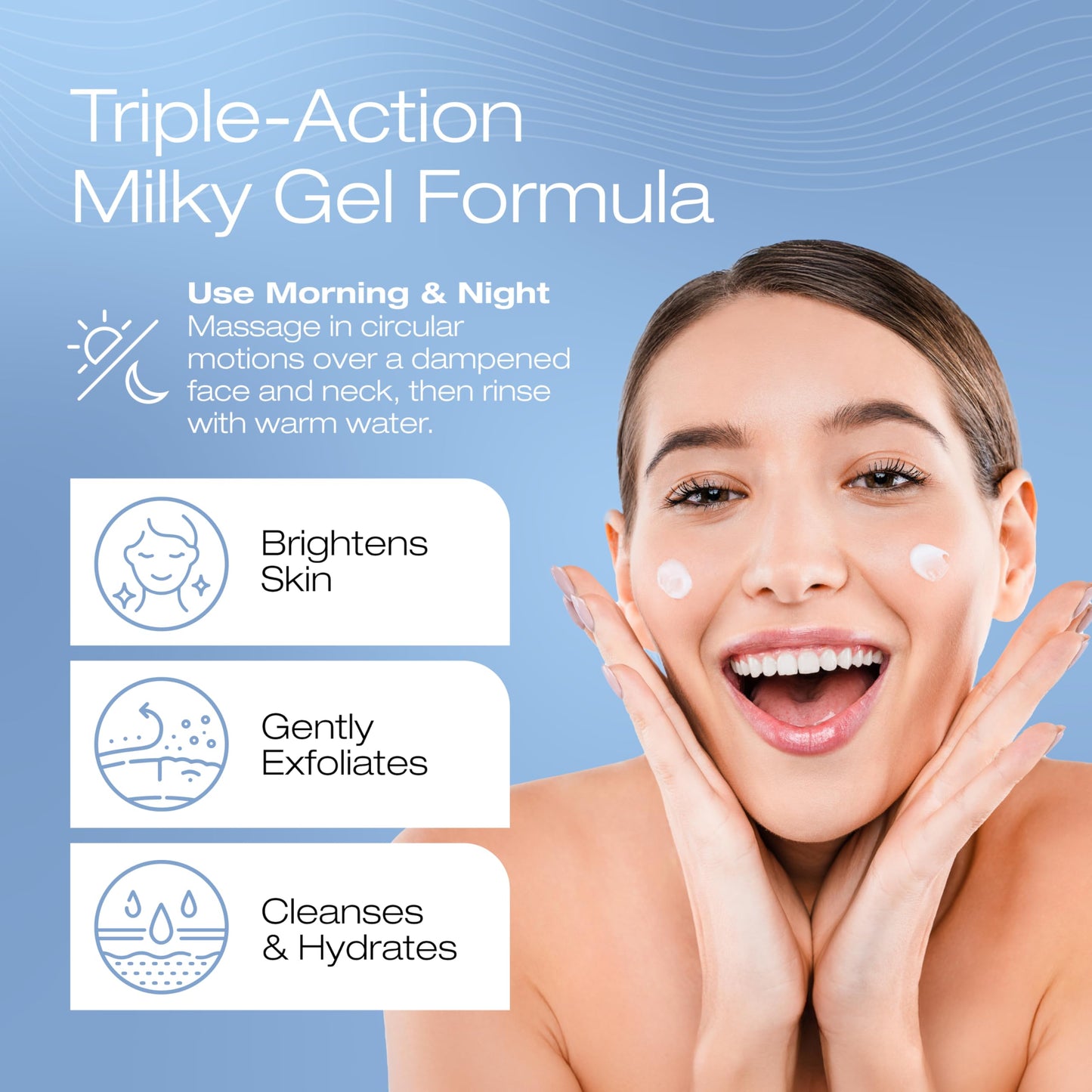 Thibiant Beverly Hills CleanSkin Brightening Facial Cleanser Exfoliating Face Wash with Hyaluronic Acid that Help Removes Dirt, Oil and Make-up, Fragrance-free, Paraben Free, 6.7 Oz