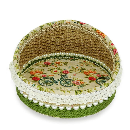 Zenpeace Hand-Woven Basket, It Can be Used for Cosmetics Storage, Perfume Storage, Lotion Storage, Cosmetics Organization and Multi-scene Decoration