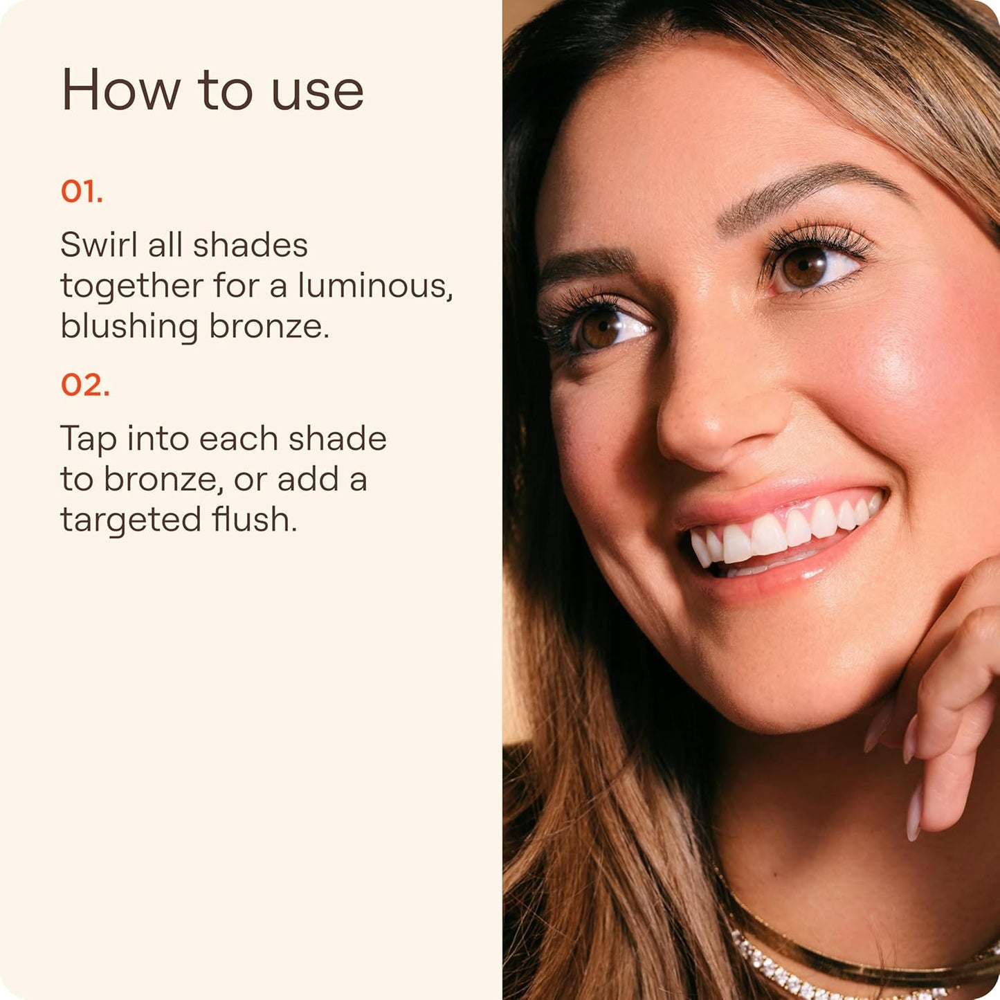 Live Tinted Huebeam Blushing Bronzer - Lightweight, Buildable & Blendable Formula for Sunkissed Skin | Sahara Sunset Color