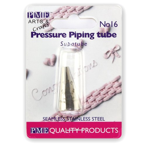 PME 16 Seamless Stainless Steel Pressure Piping Supatube, Decorating Tip
