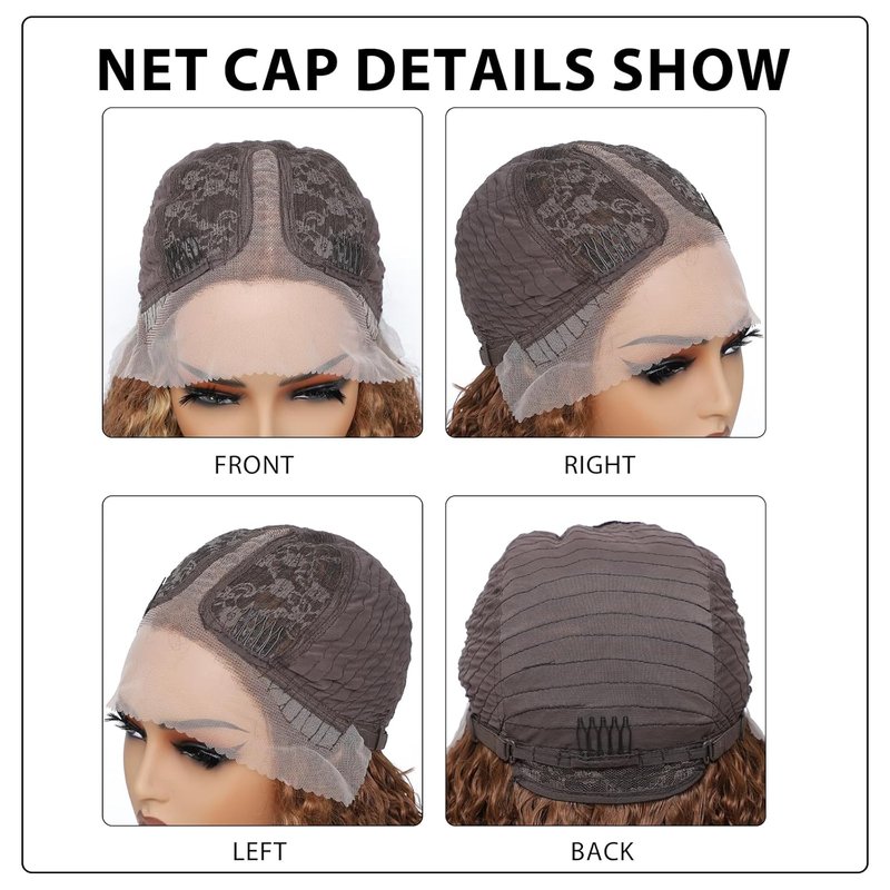 Synthetic Lace Front Wig - Pre Plucked 13X4X1 T-Part | Highlight Blonde Deep Curly for Black Women (30 Inch)