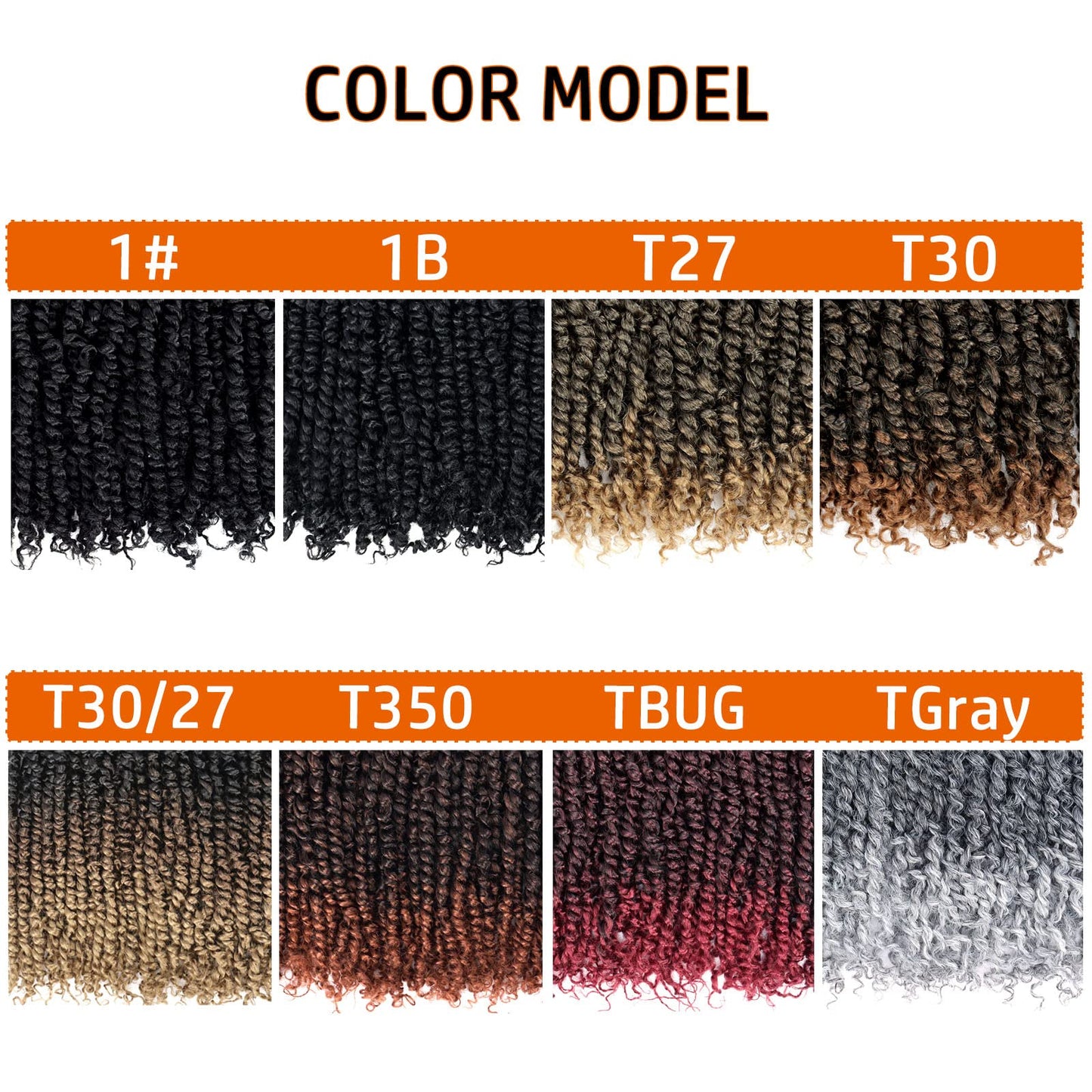 Passion Twist Hair 18 Inch Pre-twisted Passion Twist Crochet Hair for Women Pre-looped Water Wave Crochet Braids Bohemian Curly Crochet Hair Synthetic Hair Extensions 8 packs 1B