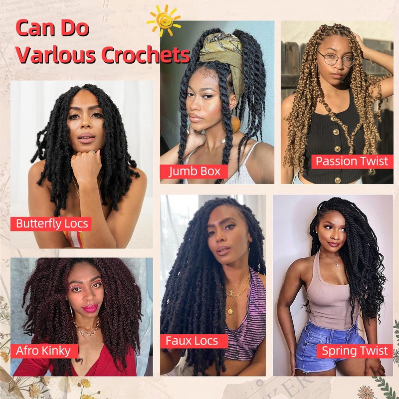 Marley Twist Braiding Hair 30 Inch Marley Twist Hair 8 Packs Cuban Twist Hair Afro Kinky Crochet Hair Synthetic Marley Hair Extensions (30 Inch(Pack of 8),1B)