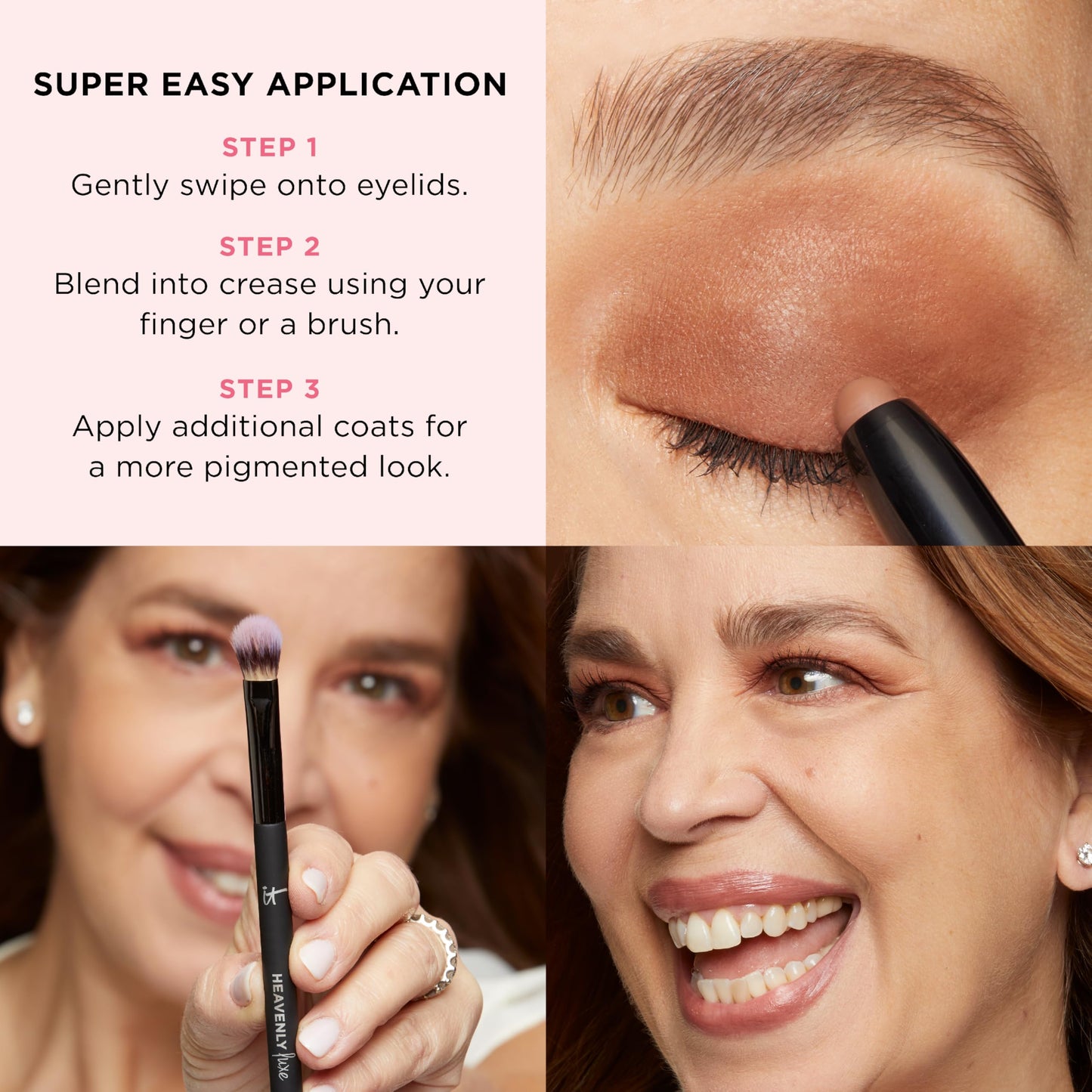 IT Cosmetics Superhero No-Tug Waterproof Eyeshadow Stick, Glimmering Rose (Rose Gold Pearl) - Longwear, Blendable Cream Eyeshadow with Built-In Primer - Suitable for Sensitive Eyes - 0.05 oz