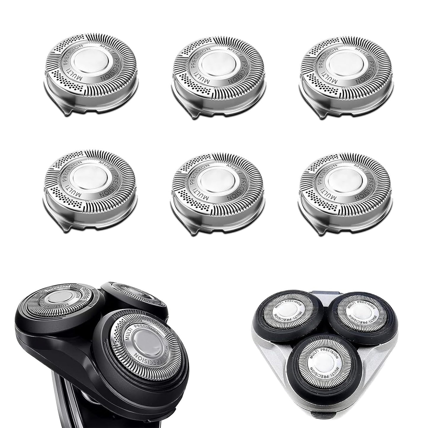 Philips Norelco SH50/52 Replacement Heads - Compatible Electric Shaver Parts | 6-Pack for Series 5000