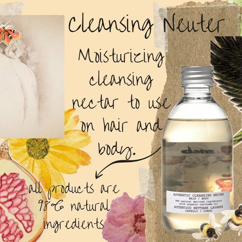 Davines Authentic Cleansing Nectar - Multi-Functional Shampoo & Body Wash | Gentle Oil-Based Cleanser with 98% Natural Ingredients, 9.47 Fl Oz