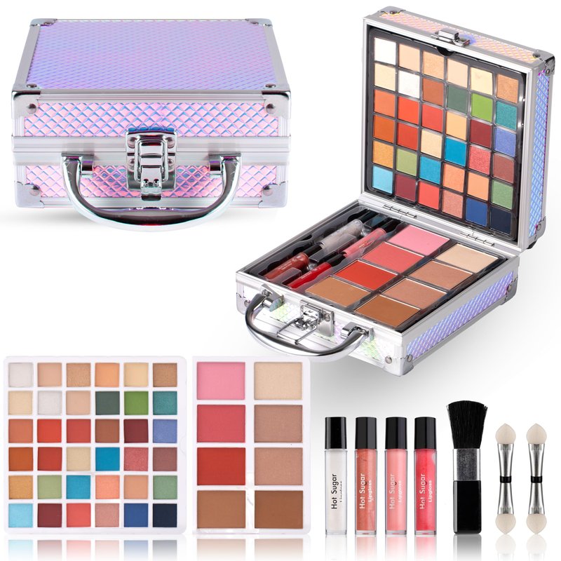 Hot Sugar Girls Makeup Kit for Teenagers 13-15 and Women Includes Eyeshadow Lip Gloss Blush Highlighter Bronzer Brush (Mermaid)