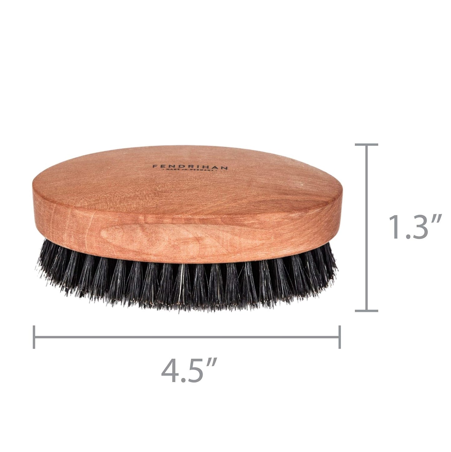 Fendrihan Genuine Boar Bristle Military Hair Brush - Medium Stiff Bristles | Pear Wood Handle, Made in Germany