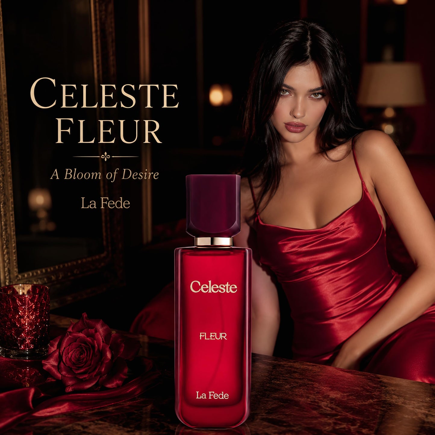 KHADLAJ PERFUMES Celeste Fleur 100ml EDP La Fede for Women - Blackcurrant Violet and Cedar- Over Red Juicy Accords with Warm Woody Vanilla Scent