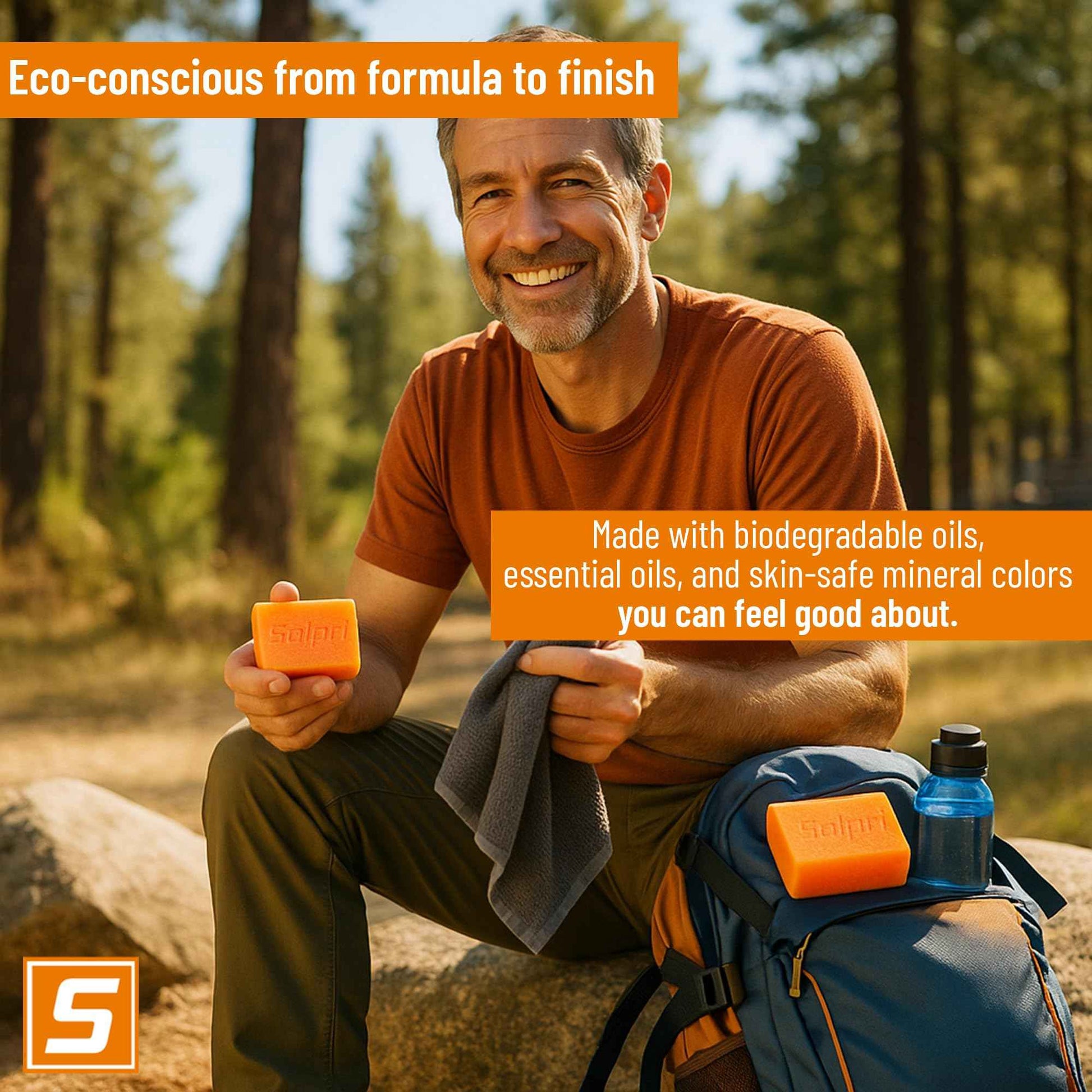 Solpri Shield Athletic Tea Tree Soap Bar with Lemongrass Eucalyptus Oil 4 oz (2 Pack) Protects Skin from Jock Itch, Athlete's Foot, Ringworm for Humans MADE IN USA