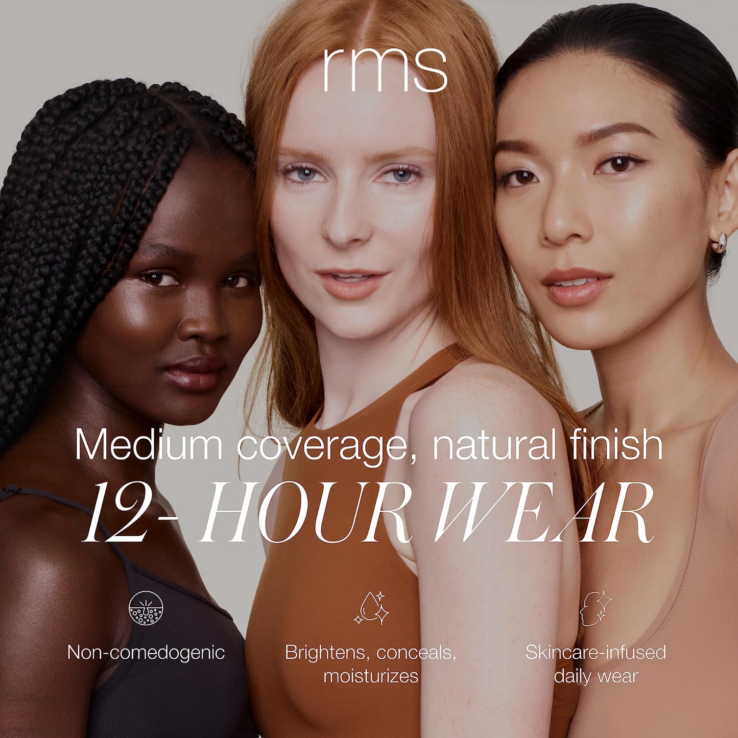 RMS Beauty ReEvolve Natural Finish Liquid Foundation - Medium Coverage Silicone-Free Skin Tint Foundation for Mature Skin - Hydrating & Firming - 1oz