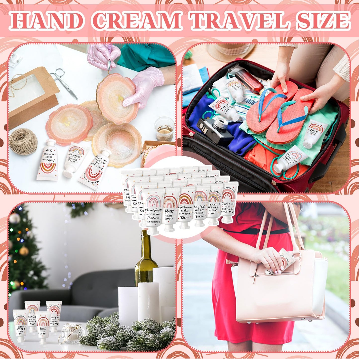 Sacubee 36 Pack American Teachers' Day Employee Appreciation Team Gifts Bulk Travel Size Hand Cream Inspirational Thank You Gifts Small Hand Lotions for Women Mothers Day Crna Nurse Employees Staff