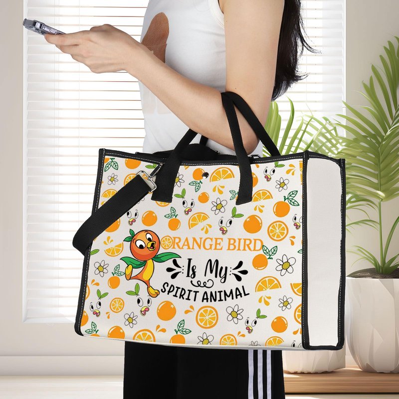 JNIAP Sunshine Bird Cosmetic Makeup Bag Bird Lover Gifts Sunshine Bird Zipper Pouch Sunshine Bird Merchandise (Orang tote)