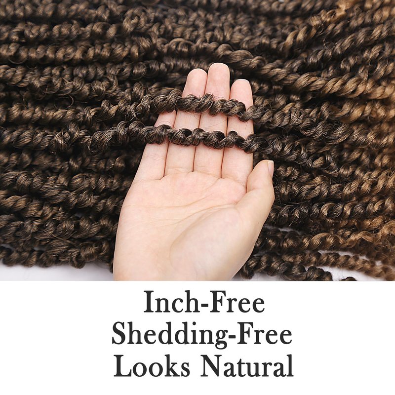 Passion Twist Hair - 18 Inch Passion Twist Crochet Hair For Women 8 Packs Crochet Pretwisted Curly Hair Passion Twists Synthetic Braiding Hair Extensions (18inch (pack of 8), T27)