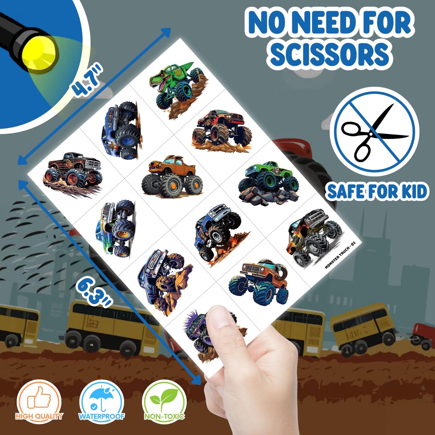 Monster Truck Party Favors, 72 PCS Set