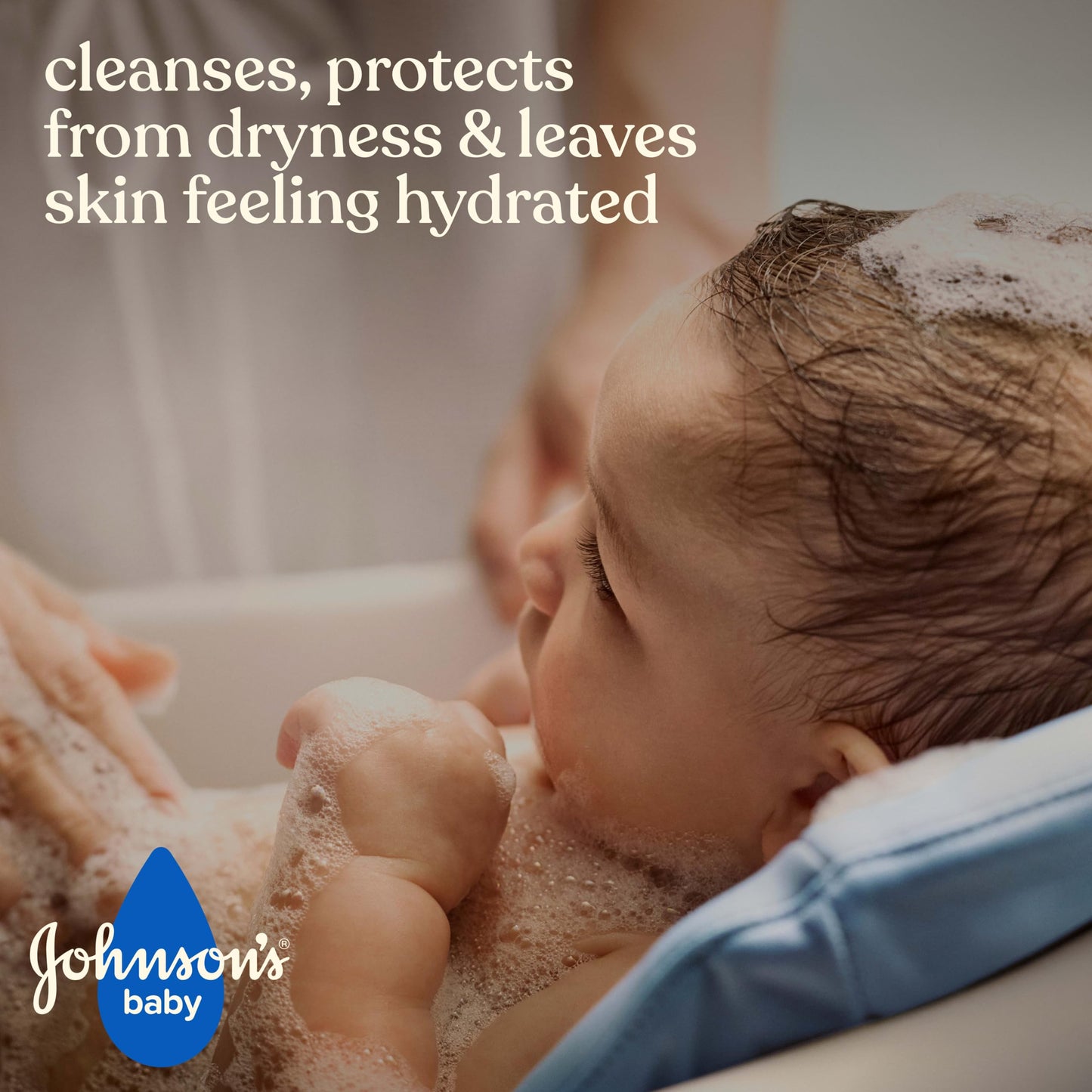 Johnson's Skin Nourishing Moisture Baby Wash, Vanilla & Oat Scents, Tear-Free, Hypoallergenic Baby Body Wash Cleanses, Protects from Dryness, & Leaves Skin Feeling Hydrated, 20.3 fl. oz
