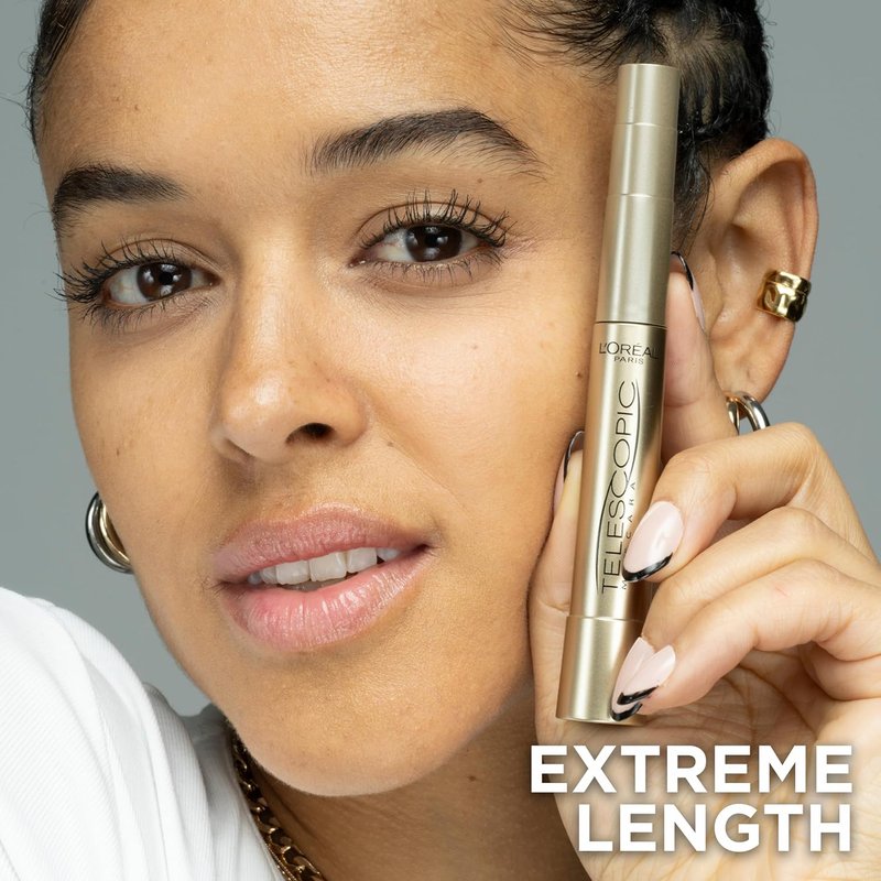 L'Oreal Paris Telescopic Mascara Bundle - Waterproof Black & Blackest Black 0.27 Fl Oz.