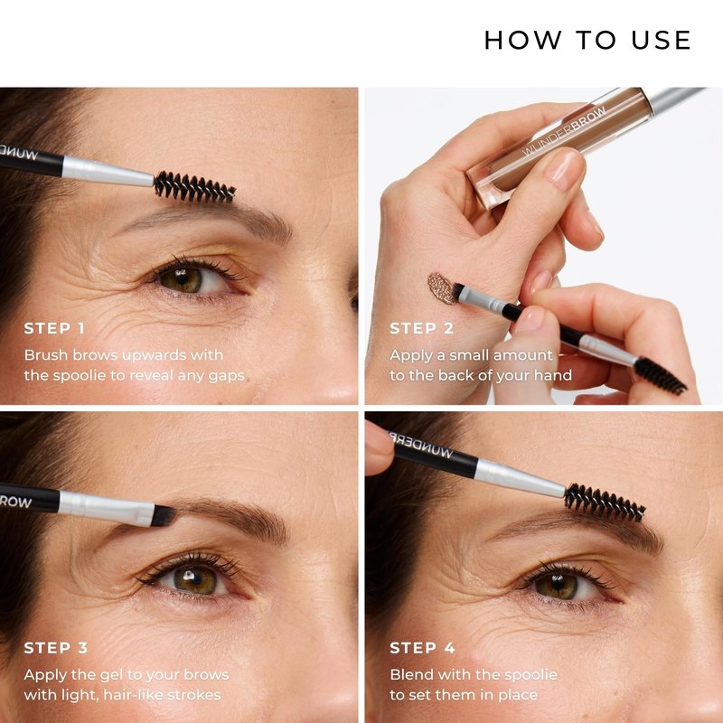 WUNDERBROW Waterproof Eyebrow Gel, Taupe-Grey, Vegan and Cruelty-Free