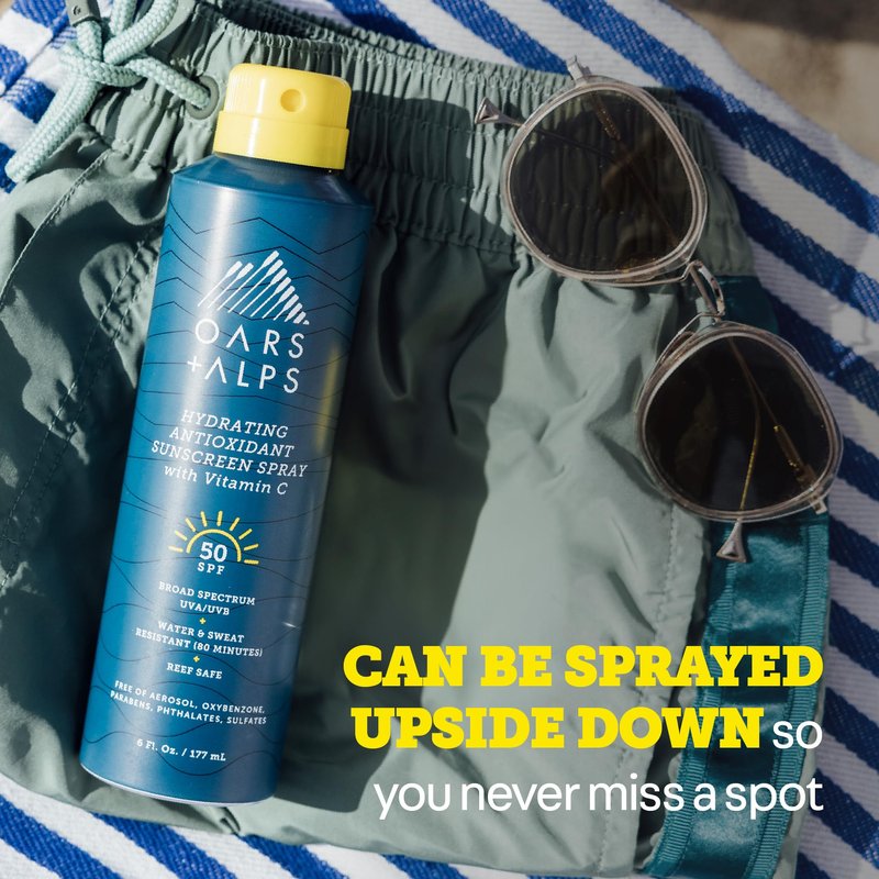 Oars + Alps SPF 50 Face & Body Broad Spectrum Sunscreen Spray | Fast-Absorbing, Lightweight, Non-Greasy, Hawaii Reef Act 104 Compliant, Water-Resistant, Octinoxate + Oxybenzone Free, 6 Oz, 2 Pack