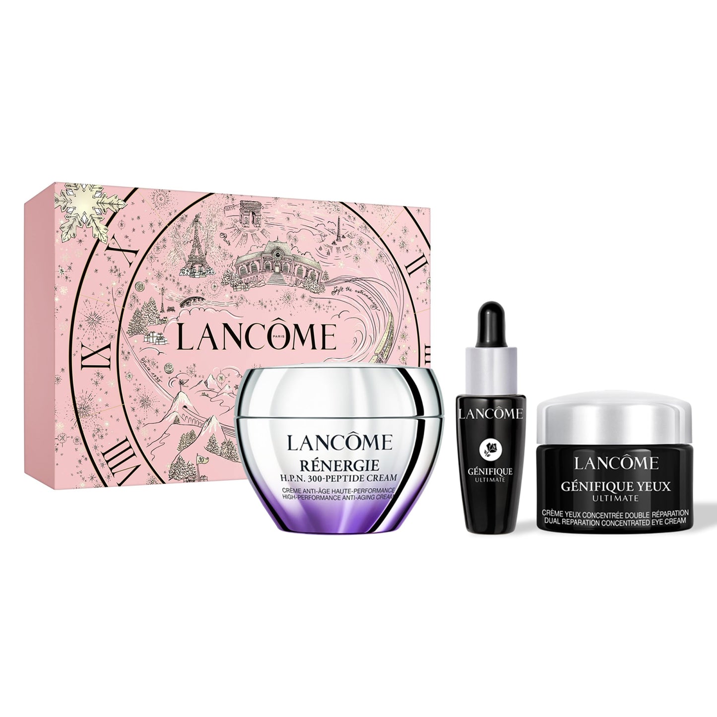 Lancôme Discovery Skincare Gift Set - Mini Rénergie H.P.N-300 Peptide Cream 0.5 fl. Oz, Mini Génifique Ultimate 0.23 fl. Oz, Mini Génifique Eye Cream 0.16 fl. oz.