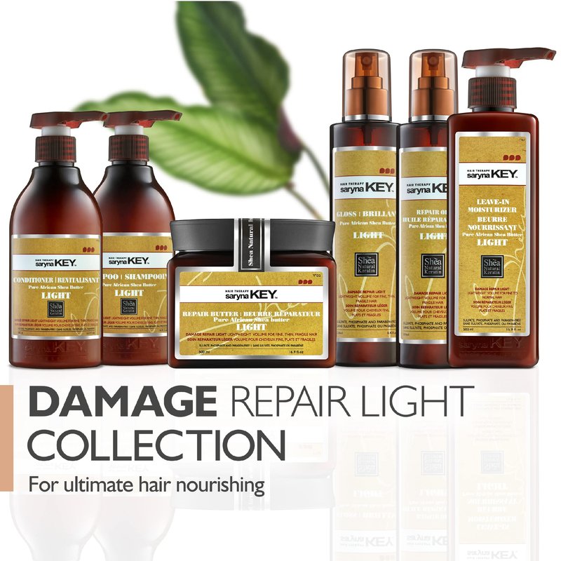 Saryna Key Damage Repair Light Hair Conditioner with Pure African Shea Butter for Dry Frizzy and Weakened Hair (500ml/16.9oz) Treatment for All Hair Types to Smooth and Revitalize Every Strand