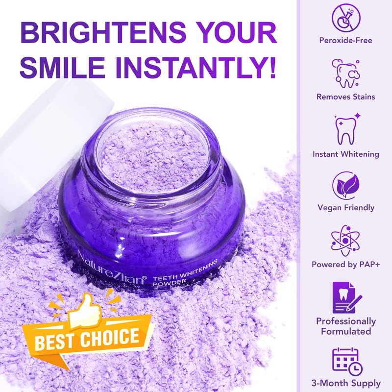 Teeth Whitening Powder - Teeth Whitening - Removes Stains - No Sensitivity - Enamel-Safe Toothpaste Power - Breath Freshener - for Coffee, Tea and Tobacco Stains 10g
