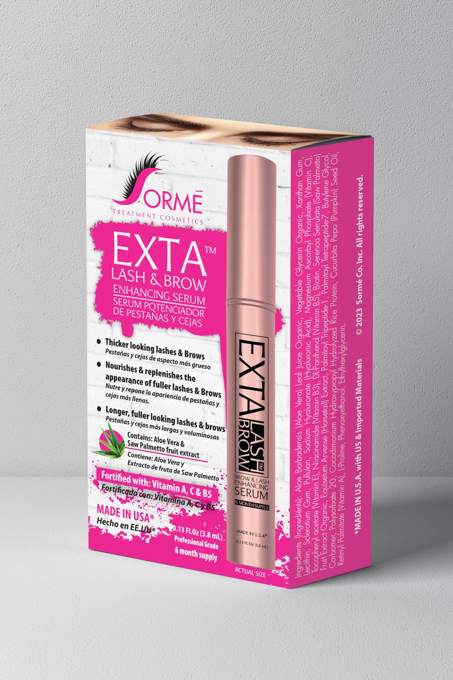 Sorme Treatment Cosmetics | Professional Grade Lash & Brow Enhancing Formula ExtaLash & Brow Serum | Increase Lash and Brow Appearance | Stimulates Hair Growth
