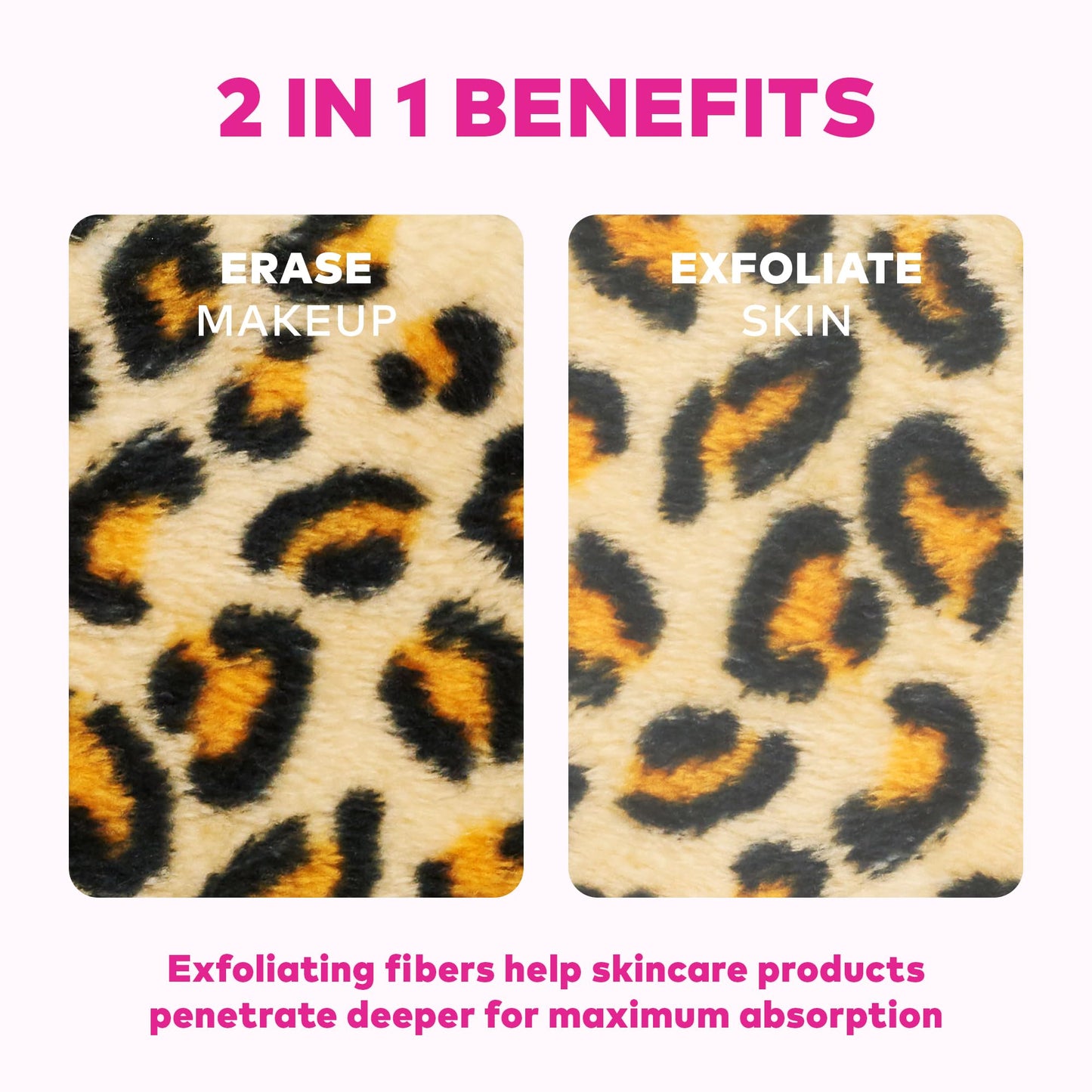 The Original MakeUp Eraser PRO, Effortlessly Remove All Makeup Using Only Water, Including Waterproof Mascara, Eyeliner, Foundation, Lipstick, Sunscreen,and More! Leopard, 1ct.