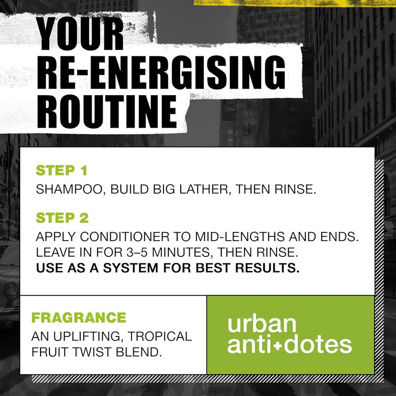 Bed Head Urban Antidotes Daily Shampoo & Conditioner Set - 25.36 Fl Oz | Re-Energize Hair