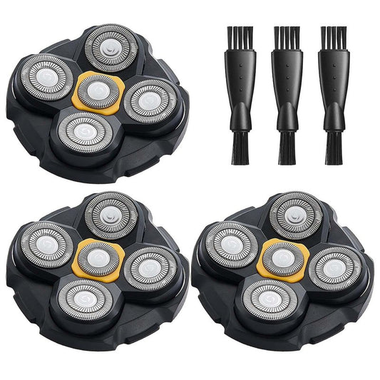 Microtouch Replacement Heads for Microtouch Titanium Head Shaver, 3PCS MTTTBHS Head Shaver Blades, 3 Cleaning Brush