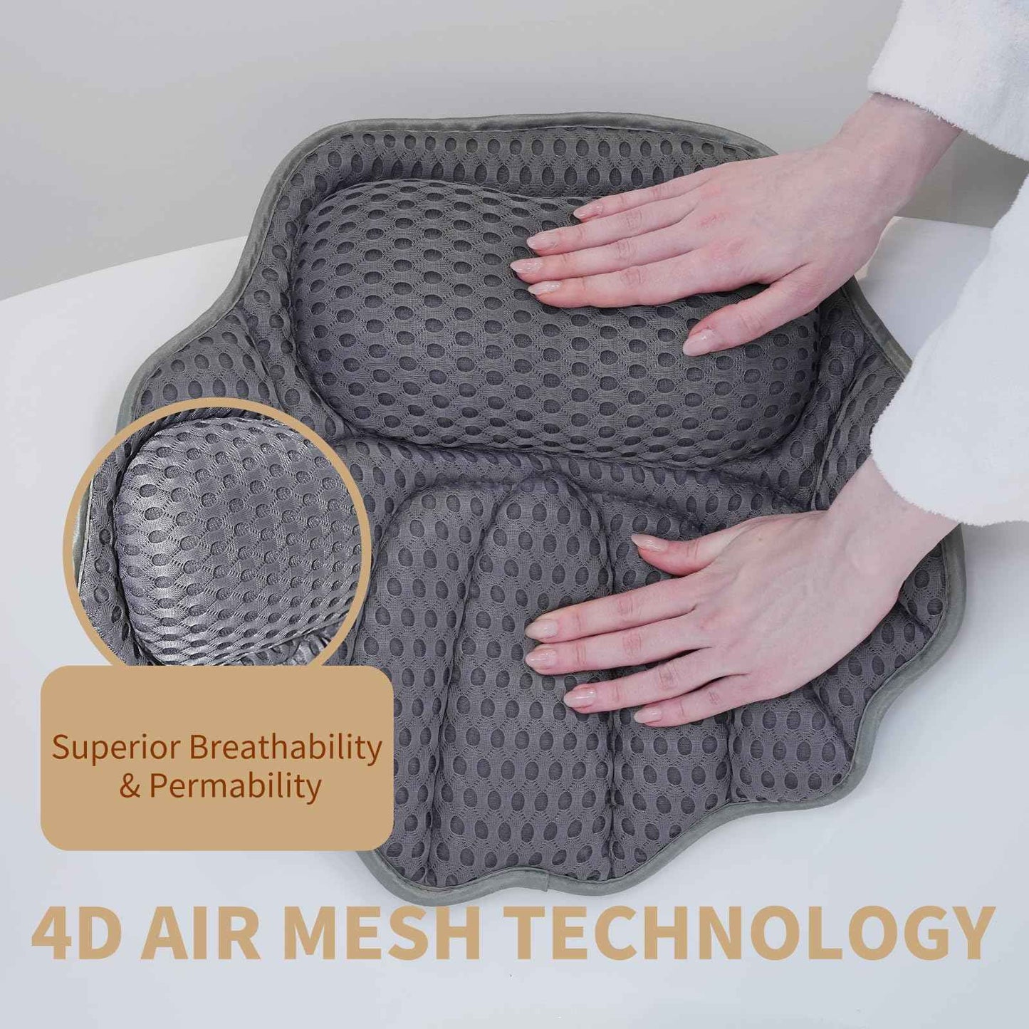 Luxury Bathtub Pillow, Mesh Bath Pillow with Suction Cups Bath Pillow for Women Relaxing, Bath Pillows for Tub Neck and Back Support,Fits All Bathtub (Gray)