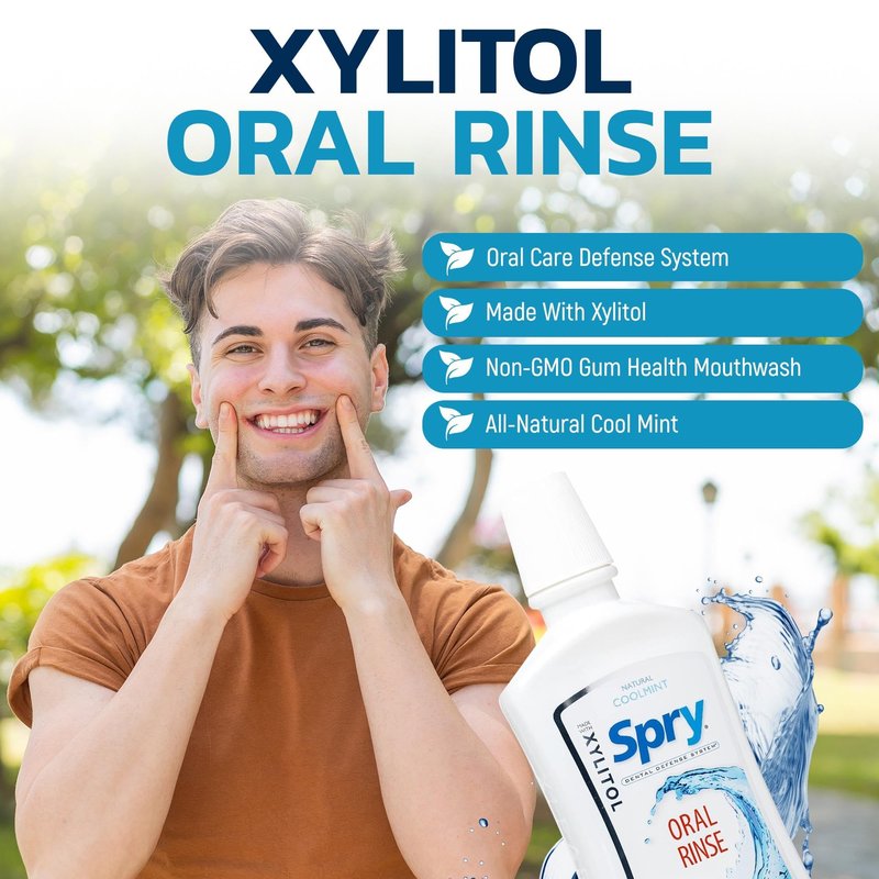 Spry Total Dental Health Kit, All Day Oral Care and Gum Health Kit Including Xylitol Sugar Free Gum, Candy Mints, Oral Rinse and Spearmint Toothpaste