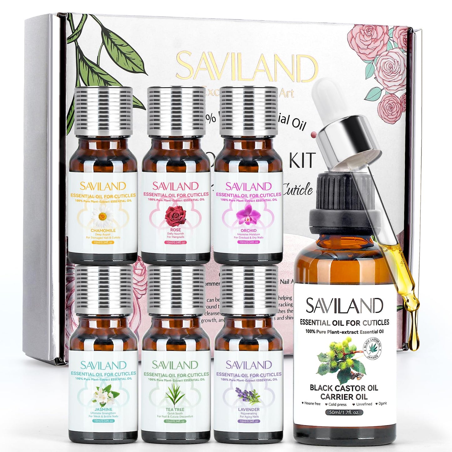 SAVILAND Essential Oil Cuticle Oil - Nail Oil for Growth Strength Scented Essential Oils for Nails, Diffuser, Humidifiers, Skin Care, Massage, Laundry, DIY Candle Christmas Gift for Women