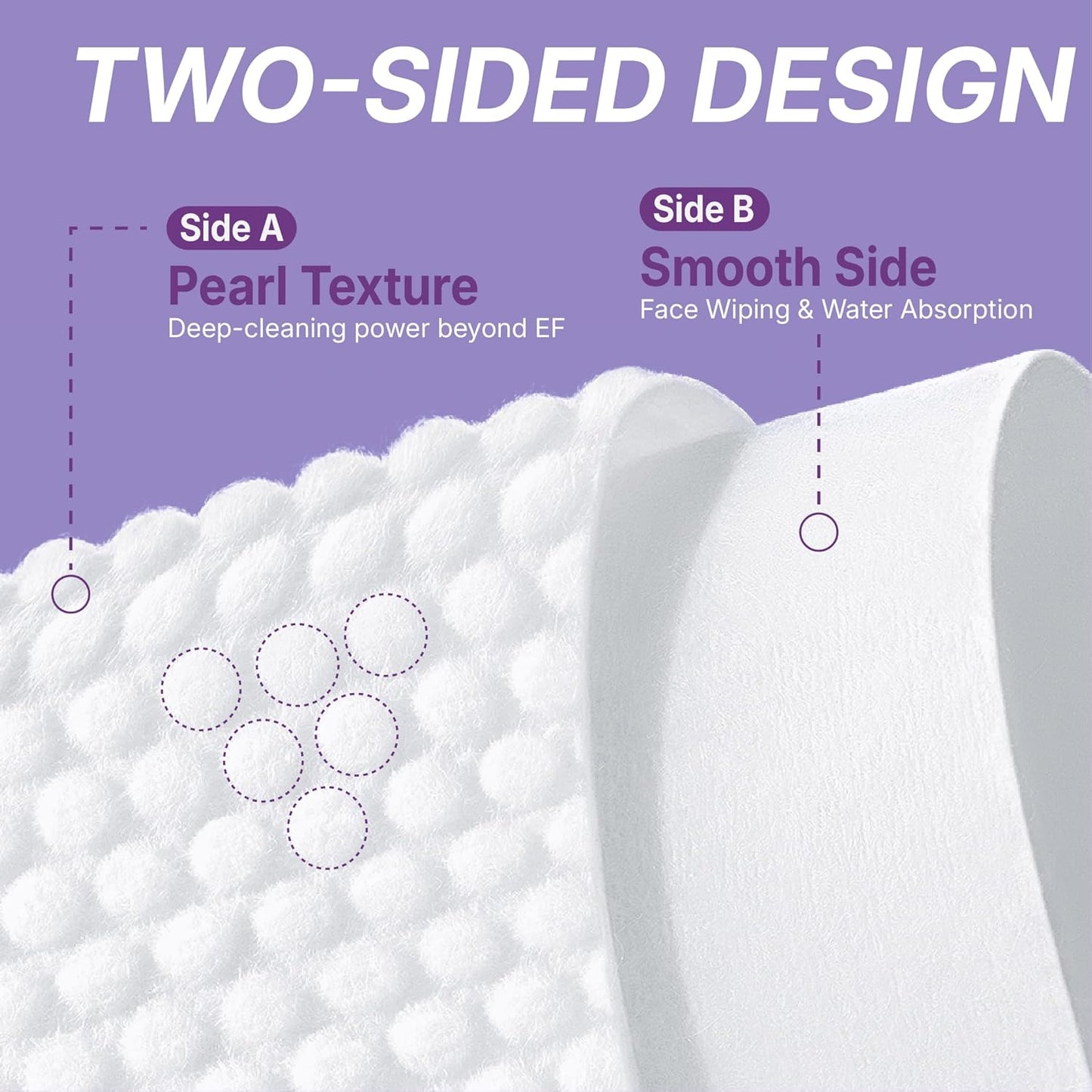 Disposable Face Towels - XL 50 Count Pearl Texture Facial Tissues | Ultra Thick Makeup Remover for Sensitive Skin