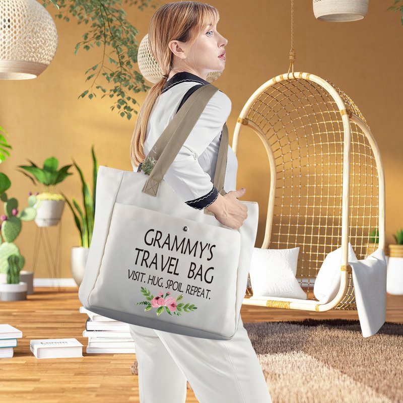 WCGXKO Grammy Mother’s Day Gift Grandma Birthday Gift Tote Bag Travel Bag For Grammy (MMY TB)