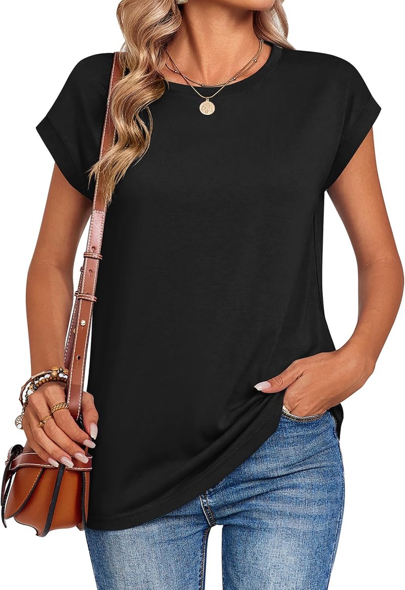 Casual Cap Sleeve T-Shirts for Women - Trendy Spring Fashion Tops | Dressy Summer Outfits