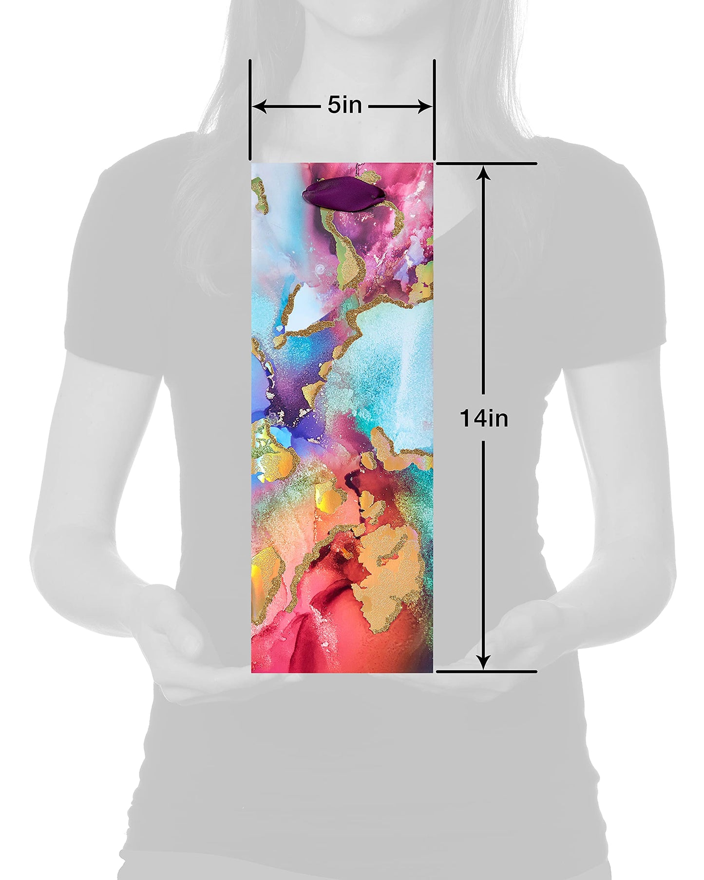 Papyrus 14" Wine Gift Bag (Galaxy) for Birthdays, Weddings, Bridal Showers and All Occasions (1 Bag)