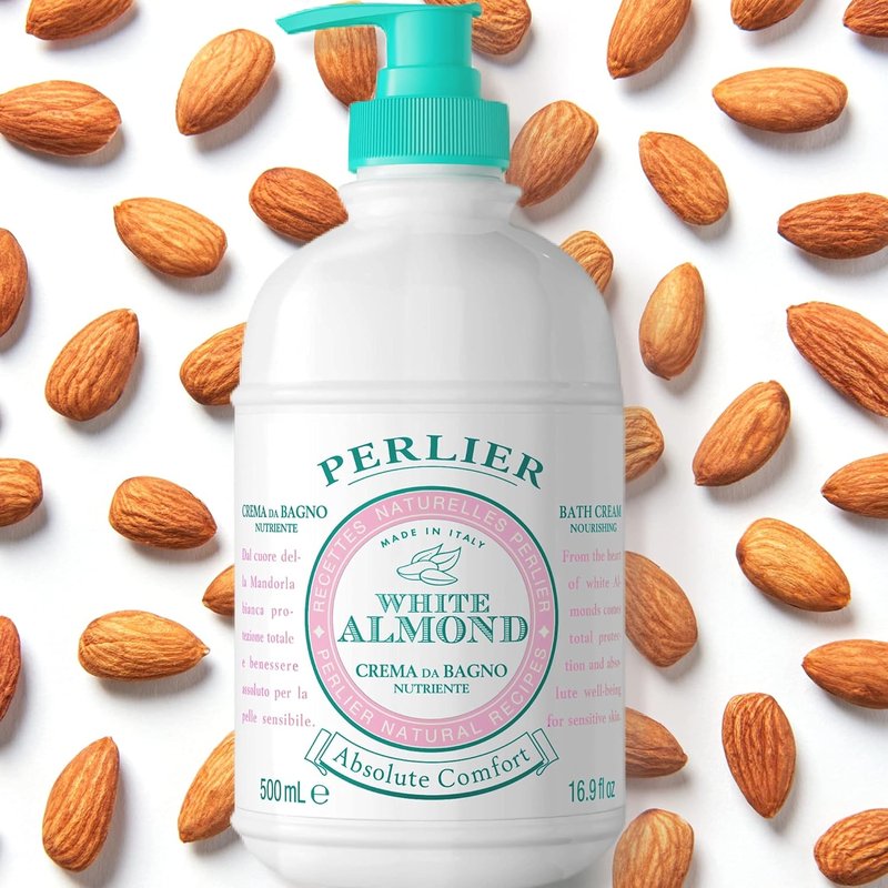 Perlier White Almond Shower & Bath Cream - Nourishing Almond Oil Formula for Deep Hydration | 16.9 Fl Oz