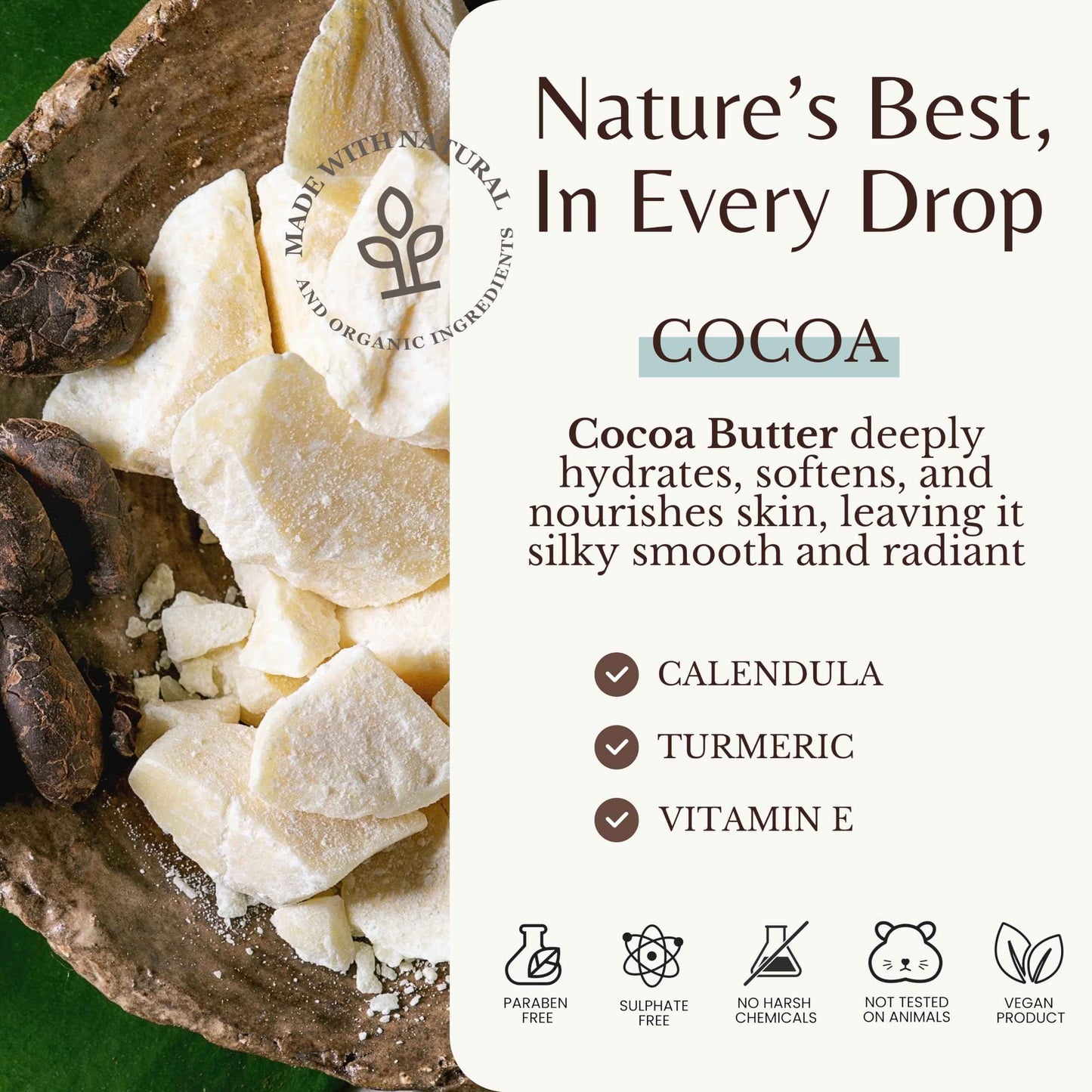 EDENIKA BOTANICALS Cocoa Butter Body Wash, Cleanses, Hydrates & Nourishes, Deep Moisturizing Shower Gel for Dry and Sensitive Skin, Women & Men, Organic & Natural, 16 fl oz, 2-Pack