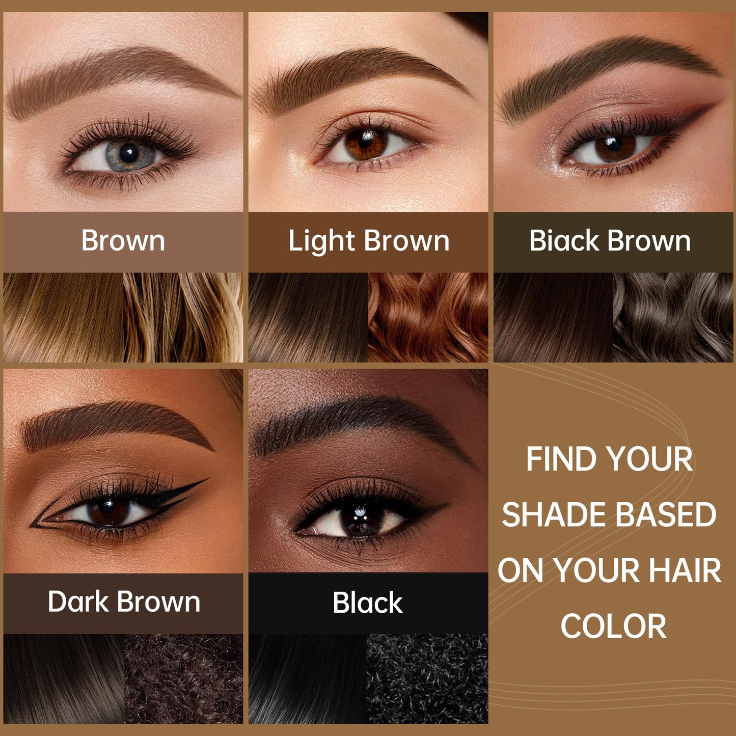 MAKI YIKA Microblading Eyebrow Pencil, Waterproof Eyebrow Pen with 4 Tip Brow Pen and Precise Brow Pencil to Create Natural Hair-Like Brows with Dual-ended Eyebrow Brush (A-Light Brown)