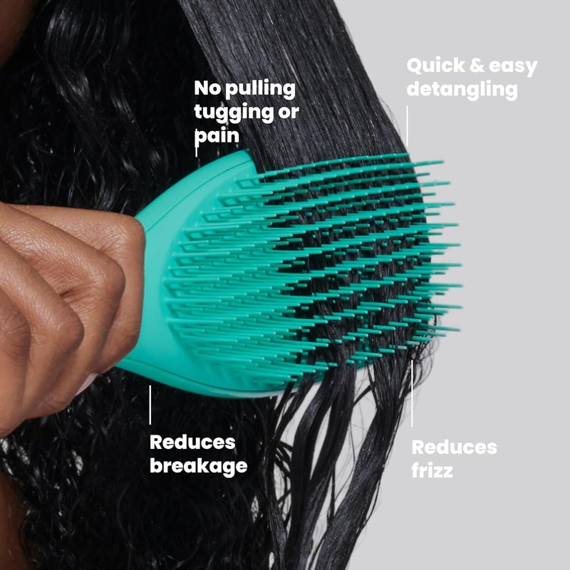 Tangle Teezer Ultimate Detangler Curly Hair Brush - Reduces Frizz & Breakage for 3C to 4C Hair | Aqua Green