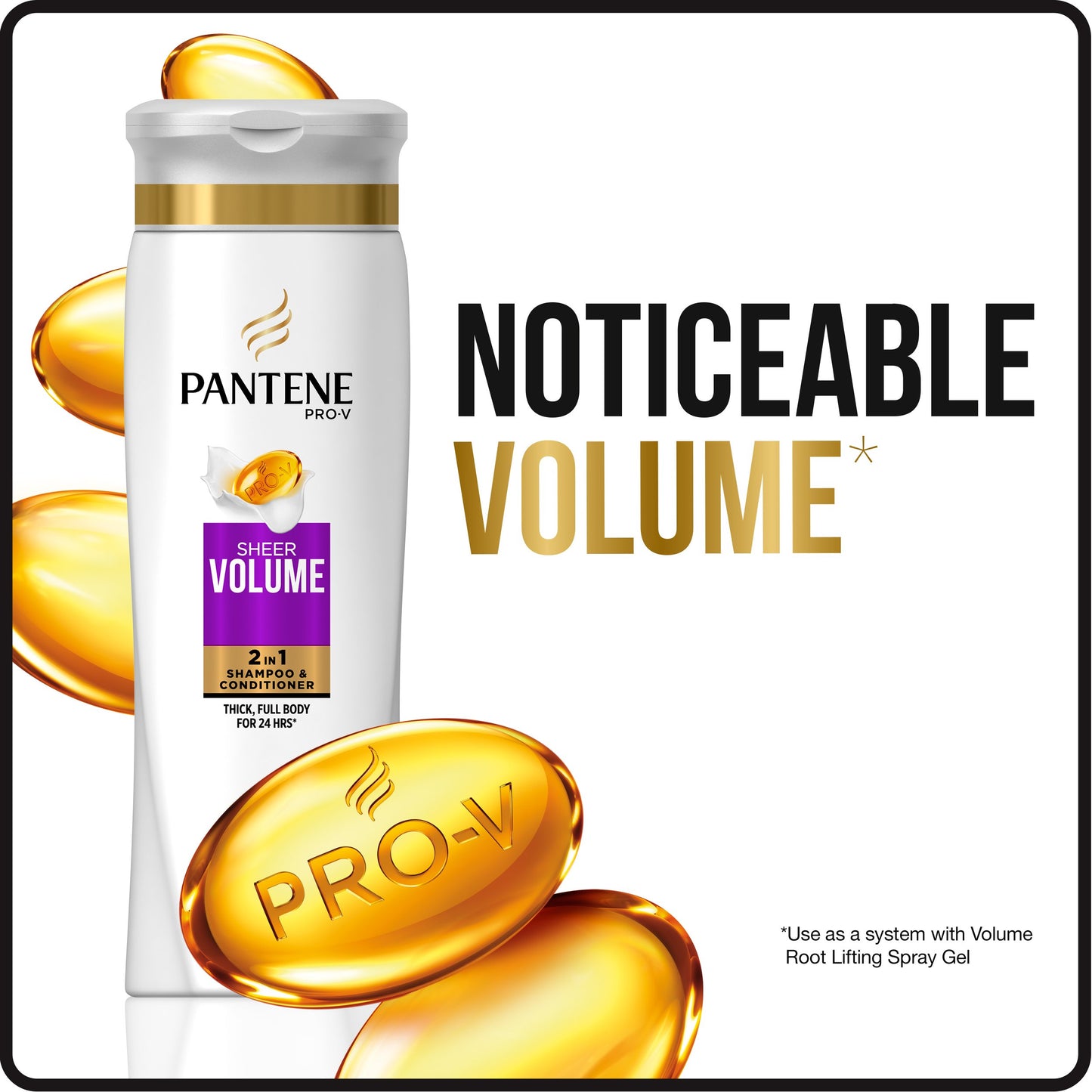 Pantene Pro-V Sheer Volume 2 in 1 Shampoo & Conditioner, 20.1 fl oz