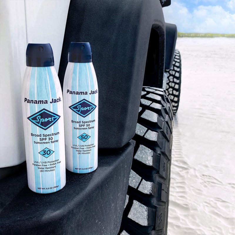 Panama Jack Sport Sunscreen Spray - SPF 30, Broad Spectrum UVA/UVB Protection, PABA, Paraben, Gluten & Cruelty Free, Water Resistant (80 Minutes), 5.5 OZ (Pack of 2)