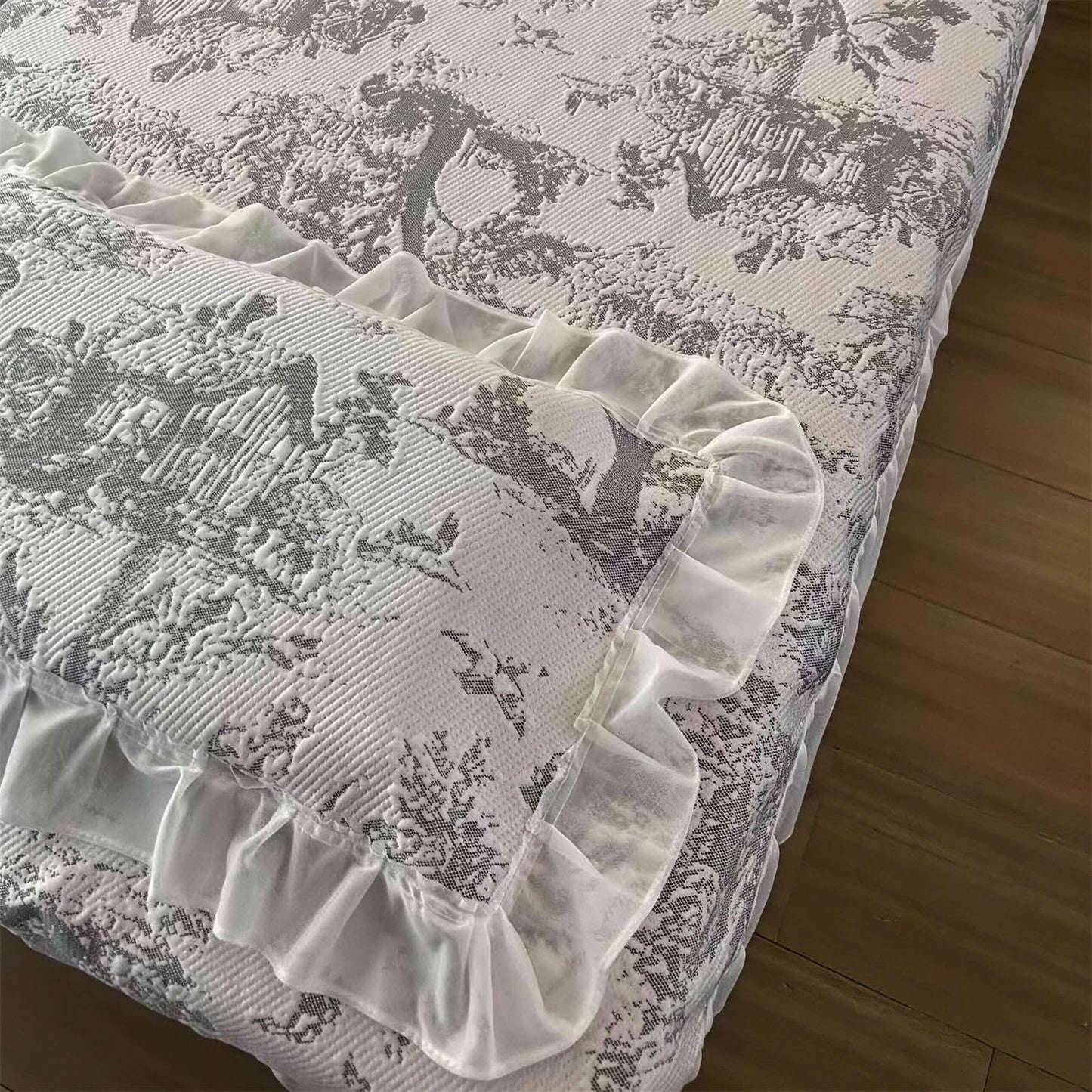 MWNAGO Massage Table Skirt with Hole, Beauty Massage Table Cover,Spa Thickened Massage Linens, Massage Fitted Sheet, Massage Face Rest Cover with Hole,Sutiable for 75"X31.5" (Gray)