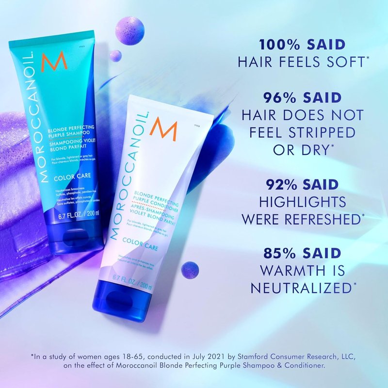 Moroccanoil Blonde Perfecting Purple Shampoo - Brightening Formula for Blonde Hair | 8.5 oz