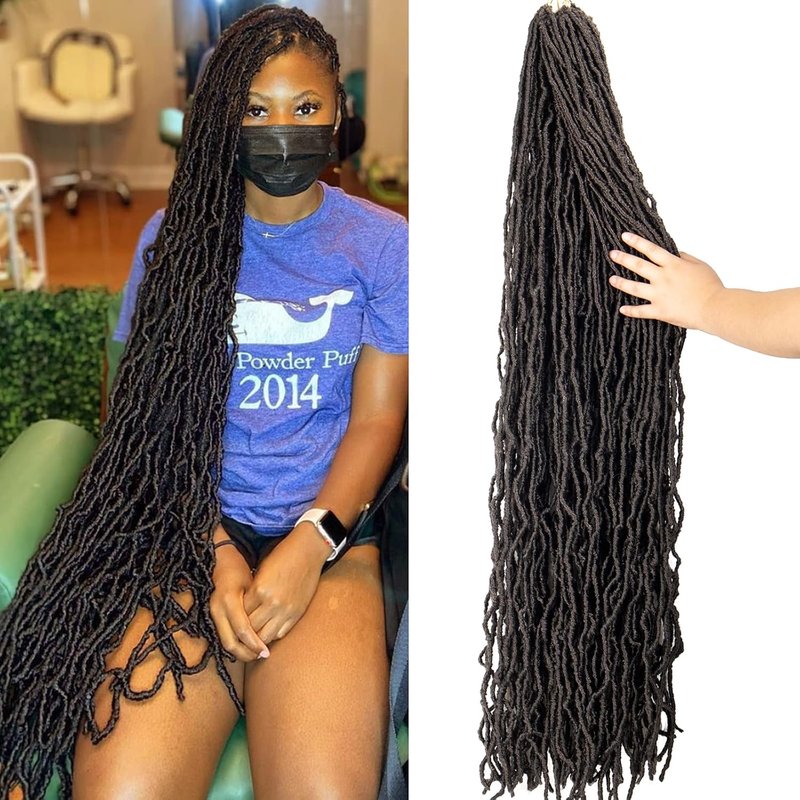 Faux Locs Crochet Hair - 44 Inch Goddess Soft Locs | Pre-Looped Synthetic Fiber, 130g/Pack (6 Packs)