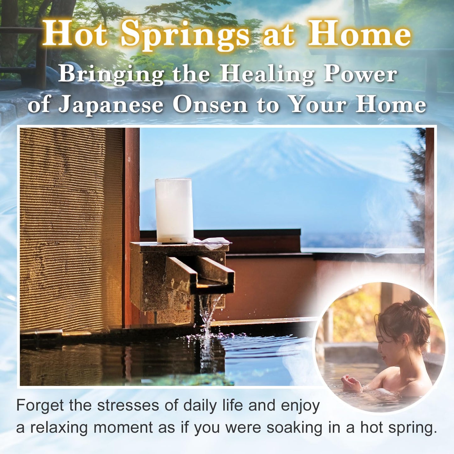 Japanese Hot Spring Bath Salt Onsen Thick Creamy Texture, Powder 600g (15 Baths) (Yuzu Aroma)