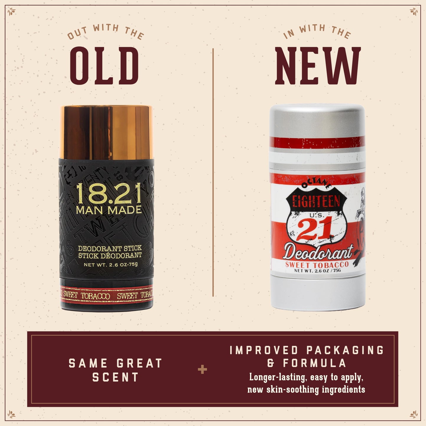 18.21 Man Made Deodorant Stick, Sweet Tobacco