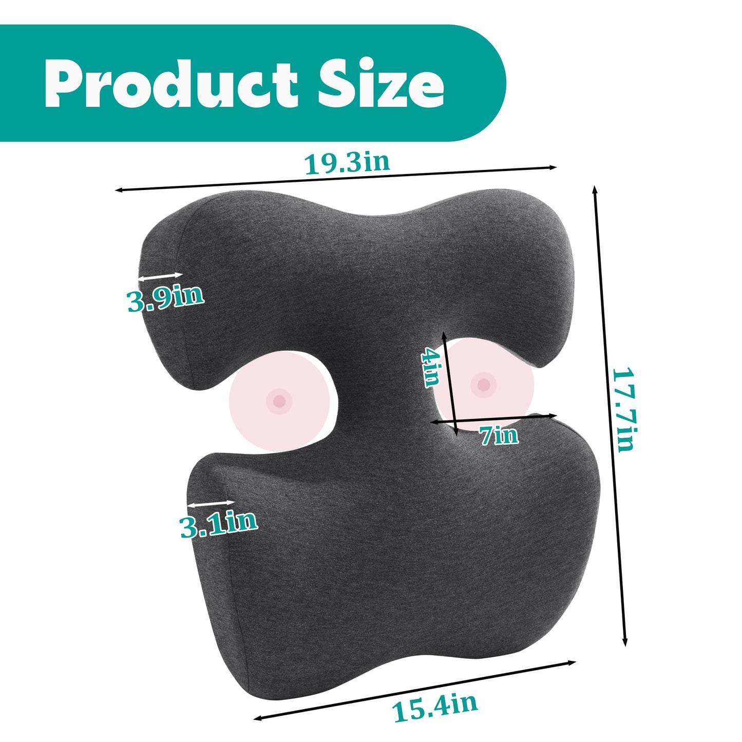 MABOZOO Breast Pillow for Massage, Women's Massage Bolster Pillow Face Down Pillow Supportive Breast Pillow for Massage Nap Portable Travel Sleeping