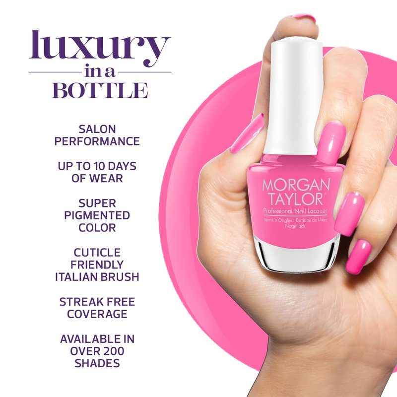 Morgan Taylor Let's Roll Summer Collection - Professional Lacquer, Vibrant, Chip-Resistant, Fast-Drying, Long-Lasting, High-Shine, Perfect for Manicures & Pedicure (Don’t Be A Tease, 15mL)